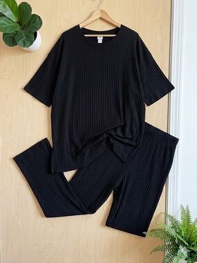 H&M Oversized Wide-Ribbed Tunic & Pants Matching Set – Size XL